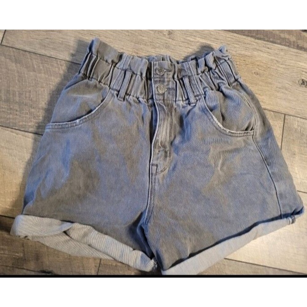 VERVET Elastic Waist High Rise Gray Jean Shorts Women's Size S - Picture 2 of 8